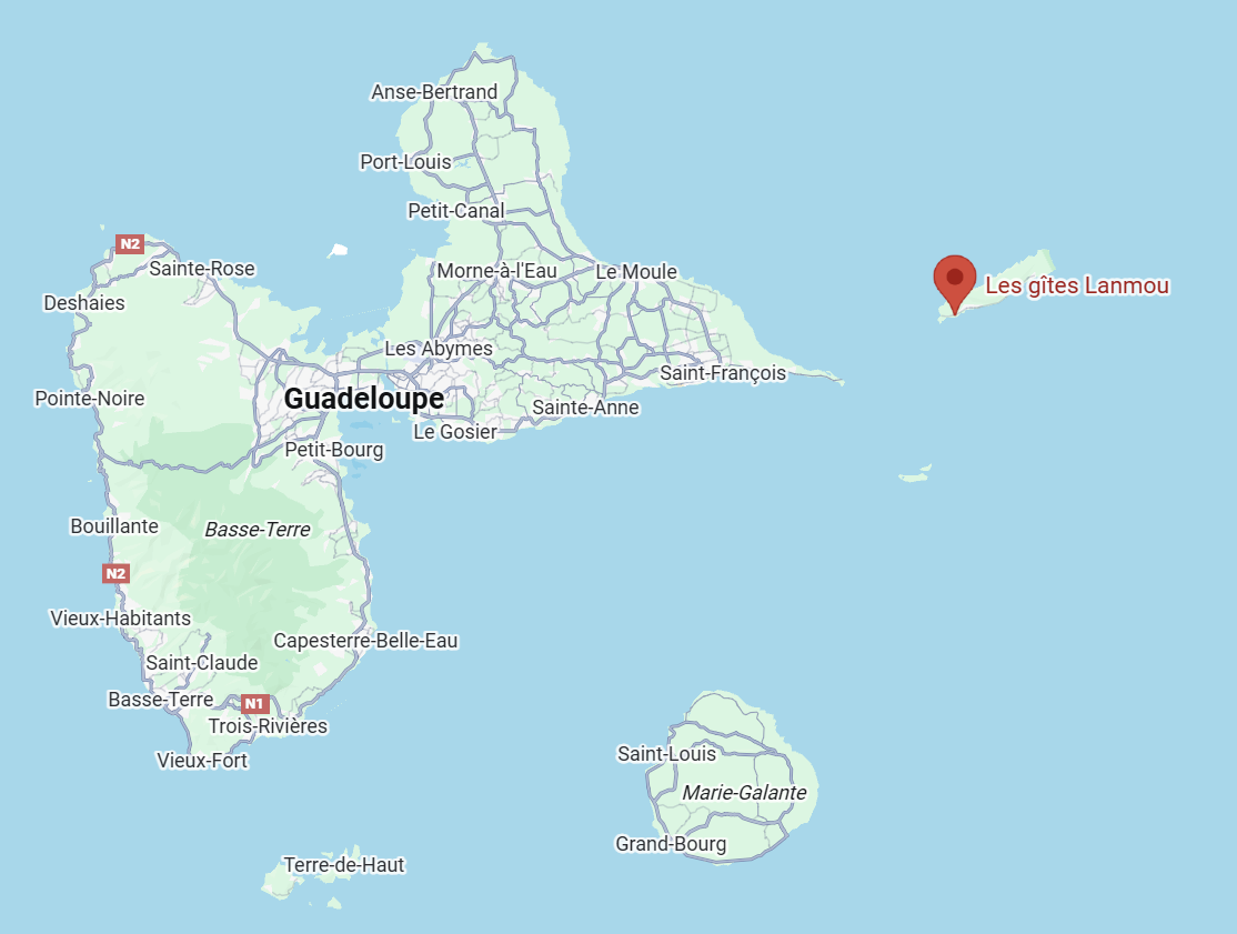 Carte - Les Gîtes Lanmou (Guadeloupe)